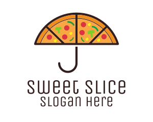 Umbrella Pizza Slices logo design