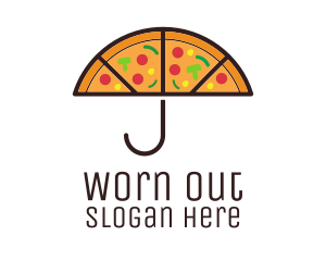 Umbrella Pizza Slices logo design