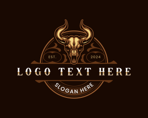 Elegant Bull Skull logo