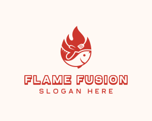 Flame Roasted Fish logo design