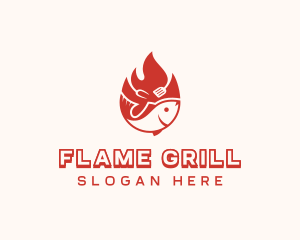 Flame Roasted Fish logo design