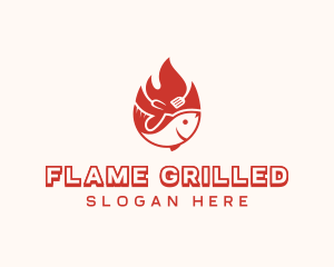 Flame Roasted Fish logo design