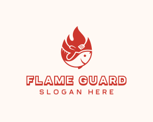 Flame Roasted Fish logo design