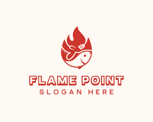 Flame Roasted Fish logo design