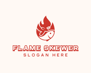 Flame Roasted Fish logo design