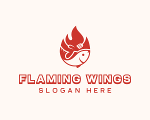 Flame Roasted Fish logo design