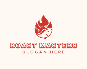 Flame Roasted Fish logo design