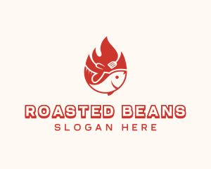 Flame Roasted Fish logo design