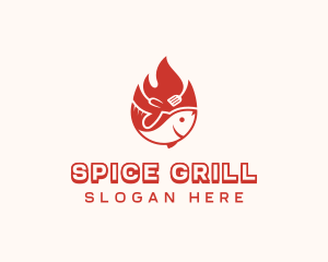 Flame Roasted Fish logo design