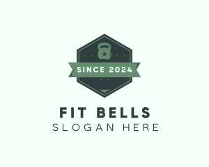 Kettlebell Fitness Badge logo design