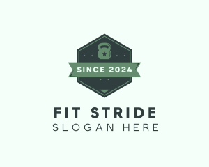 Kettlebell Fitness Badge logo design