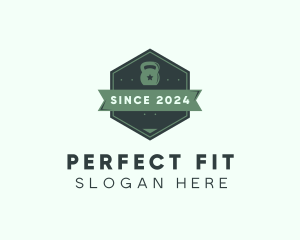 Kettlebell Fitness Badge logo design