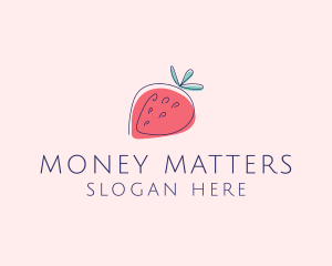 Fruit Strawberry Monoline logo design