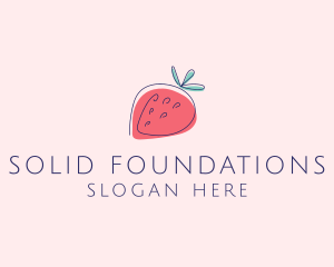 Fruit Strawberry Monoline logo