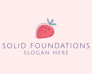 Fruit Strawberry Monoline logo design