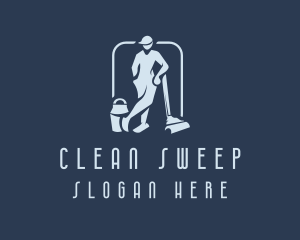 Vacuum Cleaning Man logo design