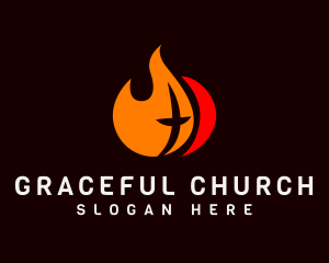 Flame Cross Church logo design