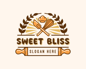 Baking Wheat Spatula logo design