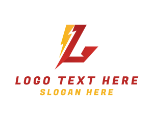 Italic - Lightning Letter L logo design