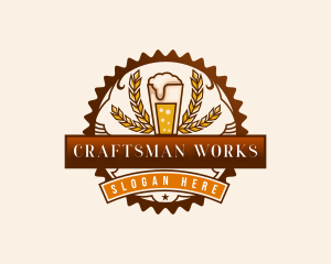 Craft Beer Pint Brewery logo design