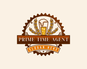 Craft Beer Pint Brewery logo design