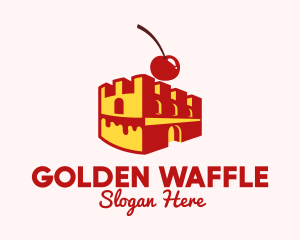 Waffle Cherry Castle Cake logo design