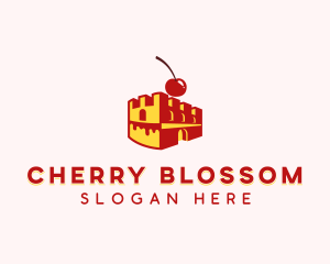 Waffle Cherry Castle Cake logo design