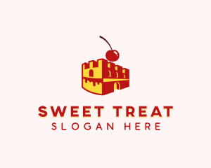 Waffle Cherry Castle Cake logo design