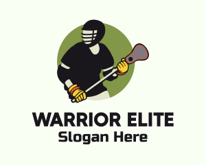 Lacrosse Player Badge Logo