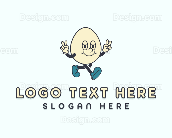 Retro Egg Cartoon Logo