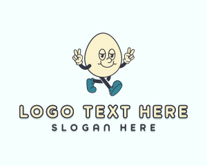 Retro Egg Cartoon Logo