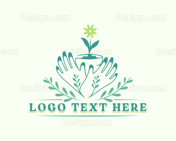 Flower Pot Gardening Logo