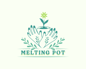 Flower Pot Gardening logo design