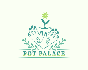 Flower Pot Gardening logo design