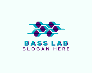 Hexagon Biotech Waves logo design