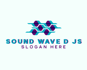 Hexagon Biotech Waves logo design