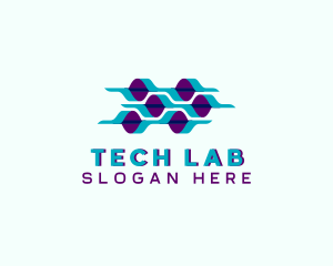 Hexagon Biotech Waves logo design