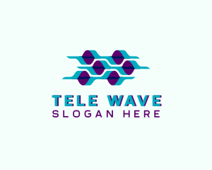 Hexagon Biotech Waves logo design