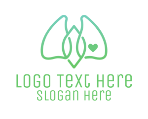 Oxygen - Green Abstract Lungs logo design