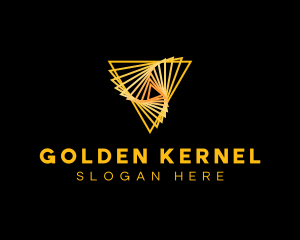 Golden Pyramid Triangle logo design