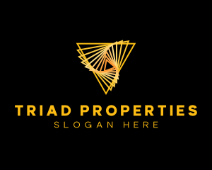 Golden Pyramid Triangle logo design