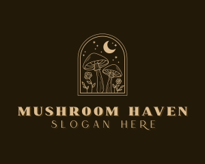 Organic Mushroom Botanical logo design