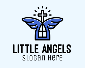 Church Angel Wings  logo design