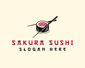 Sushi Chopsticks Restaurant logo design