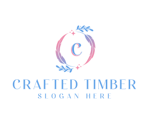 Nature Feather Wreath logo design