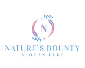 Nature Feather Wreath logo design