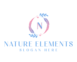 Nature Feather Wreath logo design