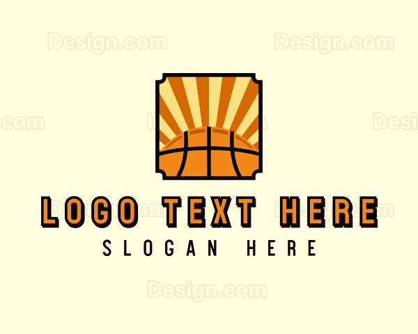 Basketball Sun Sport Logo