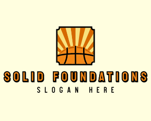 Basketball Sun Rays  Logo