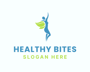 Healthy Woman Leaf Wings logo design